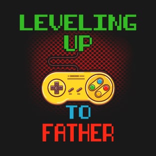 Promoted To Father T-Shirt Unlocked Gamer Leveling Up T-Shirt