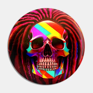 SKULL AND DREADLOCKS AND COLOUR Pin