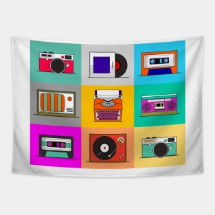 Pop art retro tech Tapestry