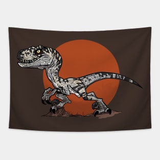 Metallic Fury: Velociraptor in the Jurassic Circle Tapestry