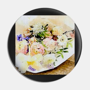 lovable flowers mixed with  roses(watercolors) Pin