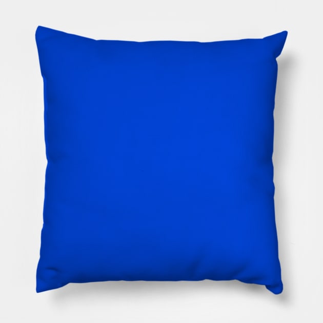 preppy Minimalist solid color neon bright fluorescent blue Pillow by Tina