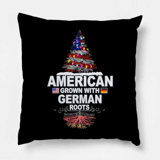 Christmas Tree  American Grown With German Roots - Gift for German From Germany Pillow by Country Flags