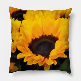 Cheerful Yellow Sunflowers Pillow