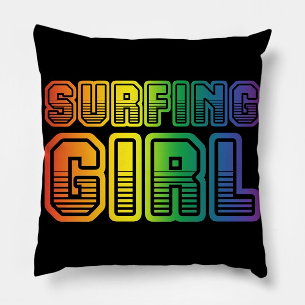 Surfing . Perfect present for mother dad friend him or her Pillow by SerenityByAlex