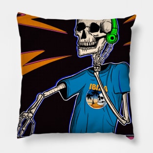 Skeleton DJ Music Maker Pillow