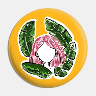 The Girl Living in the Leaves Pin