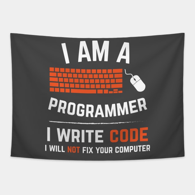 Computer Coder Programmer I Write Code Tapestry by 4Craig