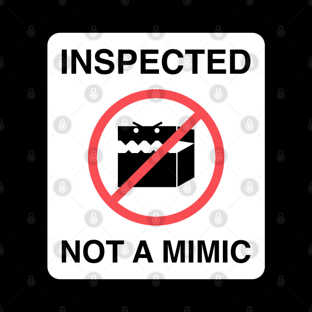 Funny Not a Mimic Sign Tableto RPG by pixeptional