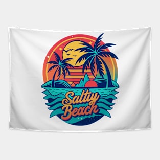 Salty Beach - Funny Summer Vacation Quote - Summer Vacation Tropical Relaxation  - Matching Vacation Summer Beach Design for Family Tapestry