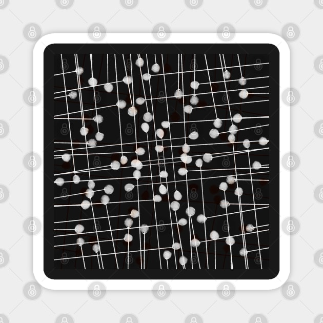 Symphony Sprouts | Black n’ White Abstract Pattern Magnet by cherdoodles