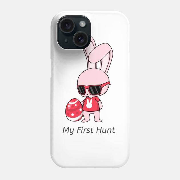 Pink Easter Bunny My First Hunt Egg Phone Case by IlanaArt