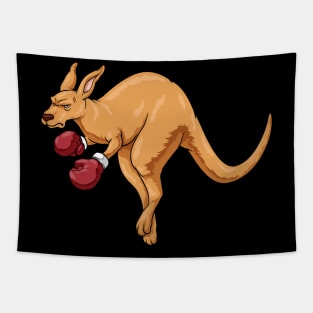 Kangaroo as boxer with boxing gloves Tapestry