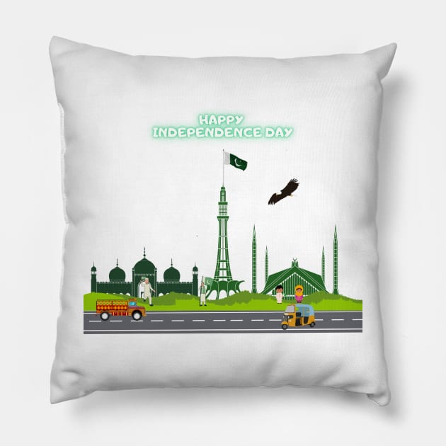 Happy Independence Day Pakistan Pillow by Quotigner