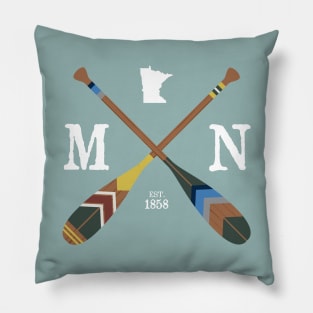 Paddle MN,  Minnesota Lake Life Painted Oars Pillow