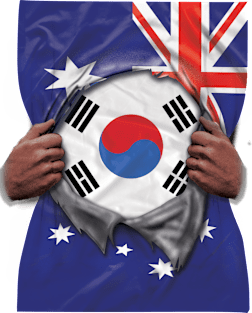 South Korea Flag Australian Flag Ripped - Gift for South Korean From South Korea Magnet