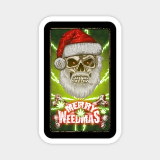 Santa Claus Skull, Christmas, Weed, Weed Culture, Happy Weedmas Magnet