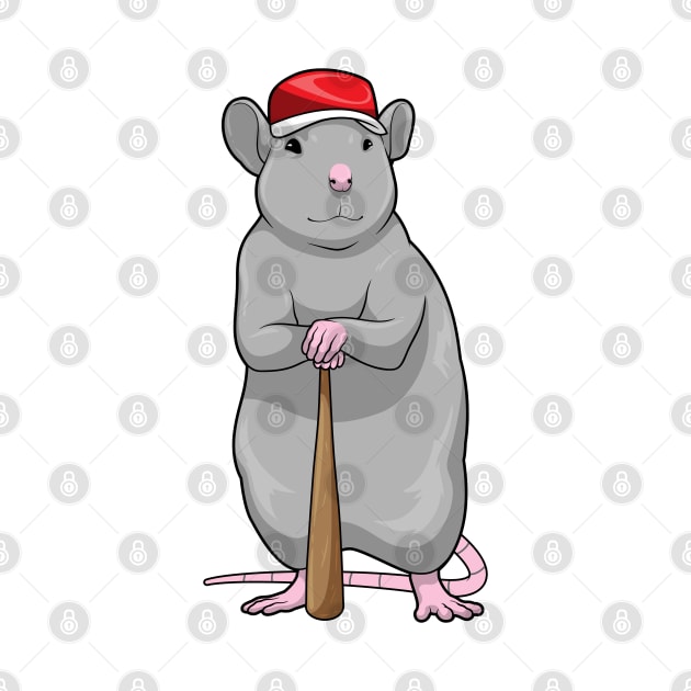 Rat Baseball Baseball bat by Markus Schnabel