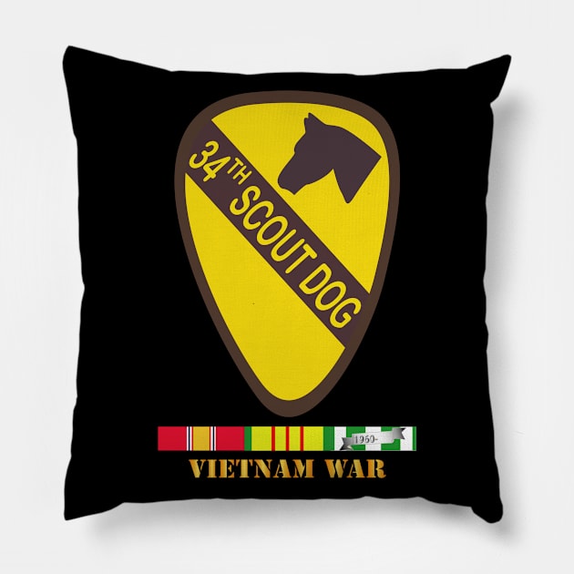 34th Scout Dog Platoon w VN SVC wo Txt Pillow by twix123844