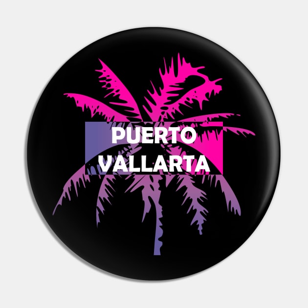 Puerto Vallarta Mexico Neon Tropics Vacation Palm Trees Pin by FilsonDesigns