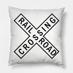 Railroad Crossing Sign Pillow