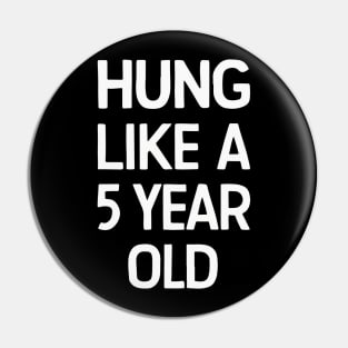 Hung Like A 5 Year Old funny humor quote for couples Pin