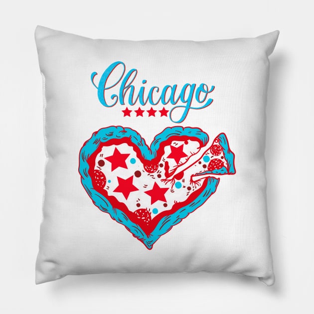 Deep Dish Chicago Flag as Pizza Gift Pillow by Ramadangonim