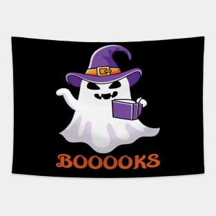 Halloween Booooks Ghost Reading Tapestry