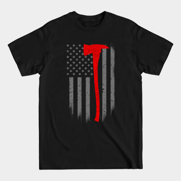 Discover Firefighter Flag - Thin Red Line American Flag - Firefighter Gift - T-Shirt