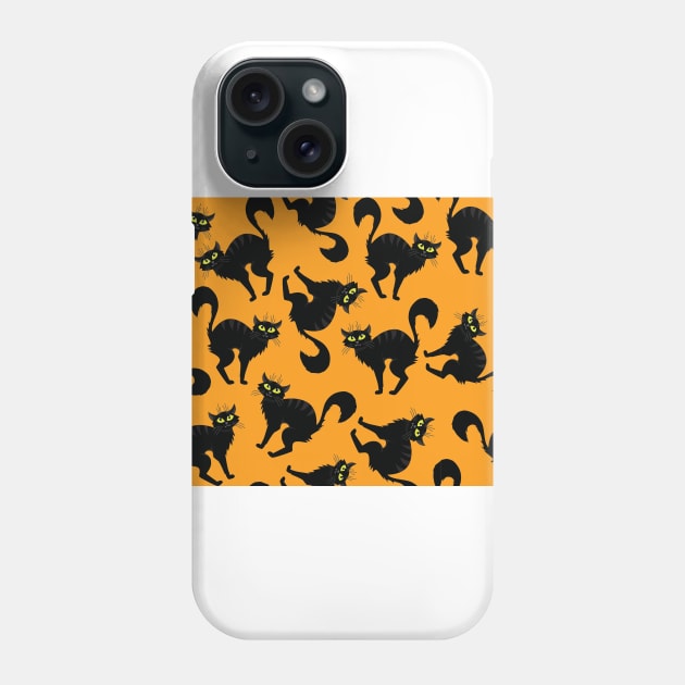 Funny Halloween Black Cat Phone Case by nicholsoncarson4