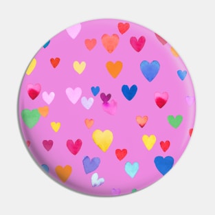 Valentines Multicolored Love Hearts Pin