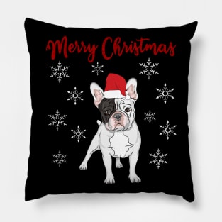 Merry Christmas Frenchie Bulldog Pillow