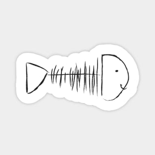 Happy fishbone drawing Magnet