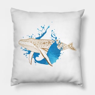 Whale Splash Pillow