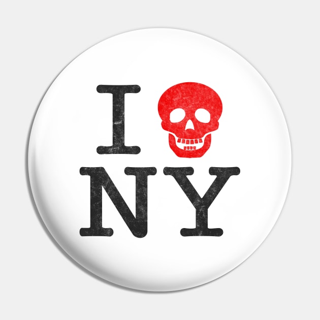 New York Skull Love Pin by karutees