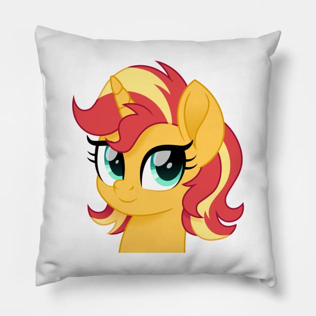 Sunset Shimmer portrait short mane Pillow by CloudyGlow