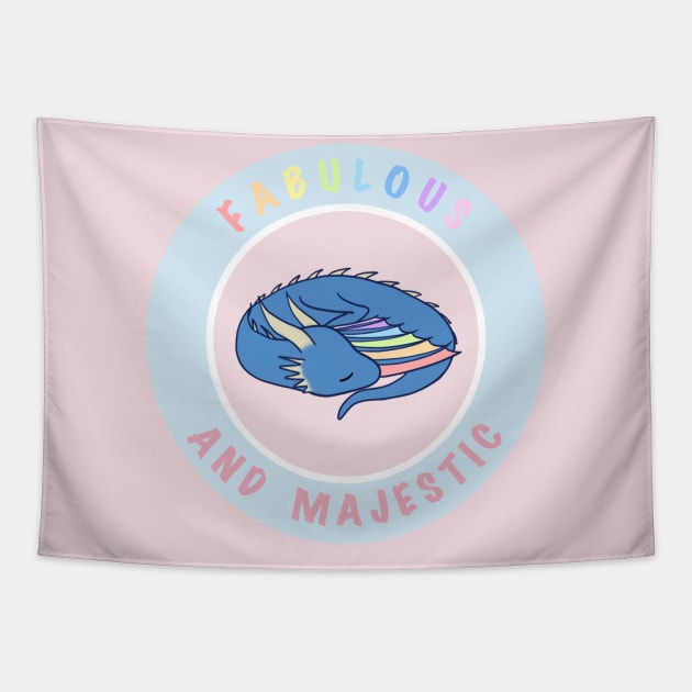 Fabulous rainbow dragon Tapestry by ballooonfish