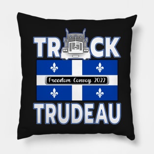 F-CK TRUDEAU QUEBEC FLAG TRUCK TRUDEAU FREEDOM CONVOY 2022 WHITE LETTERS SHIRT STICKERS CAP PHONE CASES Pillow