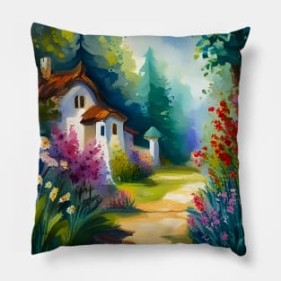 Flower Blooming Painting Pillow