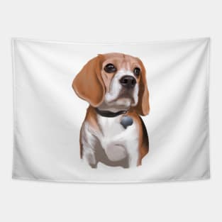 Cute Beagle Drawing Tapestry