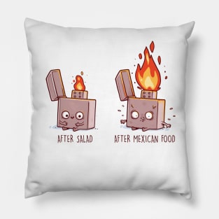 Before and After Mexican Food Pillow