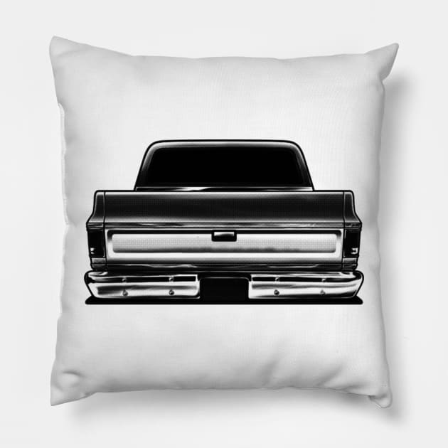 chevy c10 squarebody halftone Pillow by small alley co