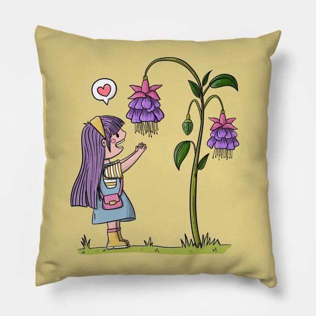 The Girl and the Flower Pillow by Nightly Crafter