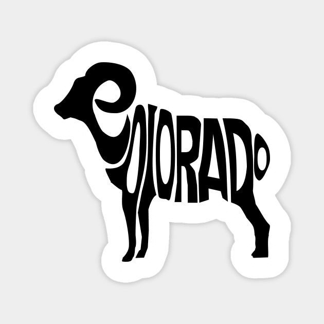 Colorado Big Horn Goat (Black) Magnet by denip