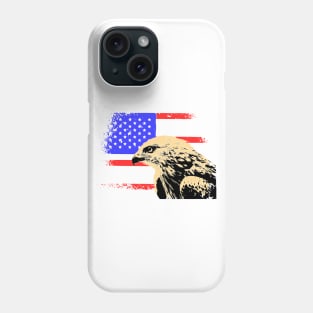 Eagle in front of American Flag Phone Case