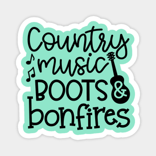 Country Music Boots and Bonfires Guitar Cute Magnet