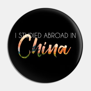 I Studied Abroad in China, white text Pin