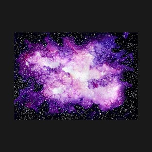 Watercolor Glowing, Stars and Pink Galaxy T-Shirt