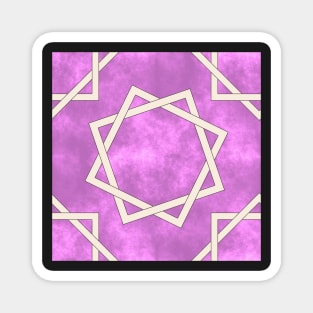 Octagrams on Pink Clouds Pattern Magnet