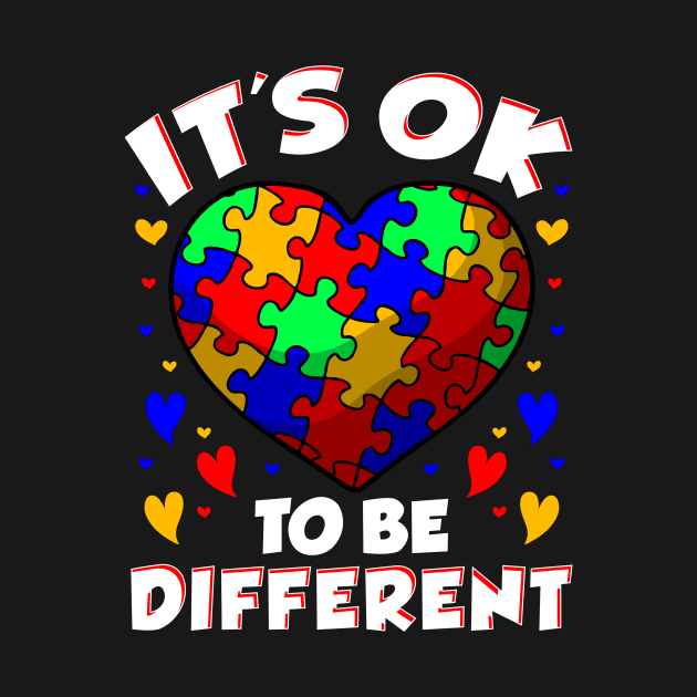 It's OK To Be Different Autism Awareness Heart by theperfectpresents